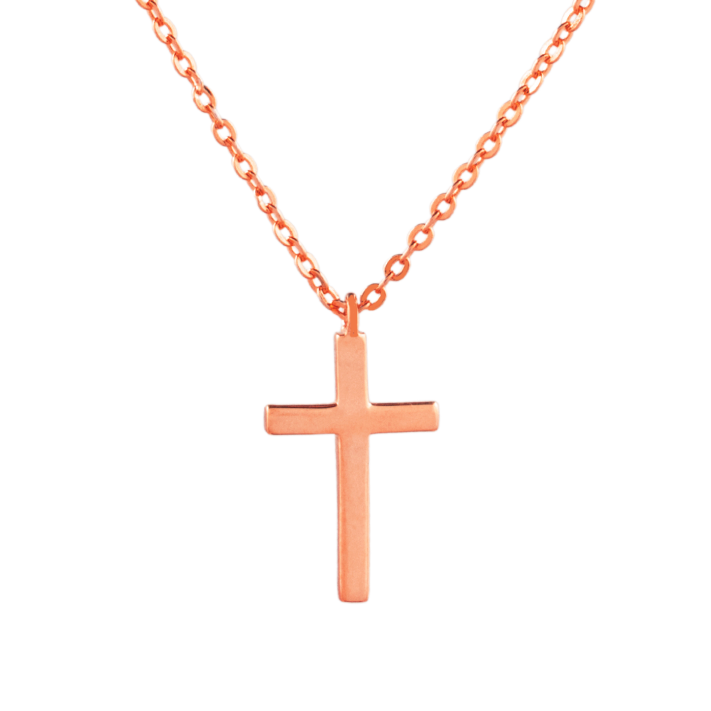 18mm Grace Cross Necklace in Rose Gold