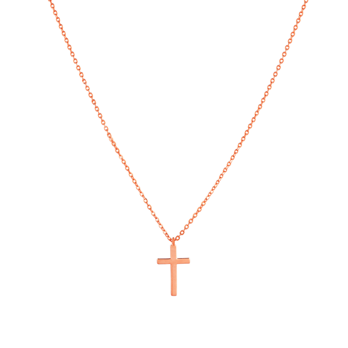 18mm Grace Cross Necklace in Rose Gold