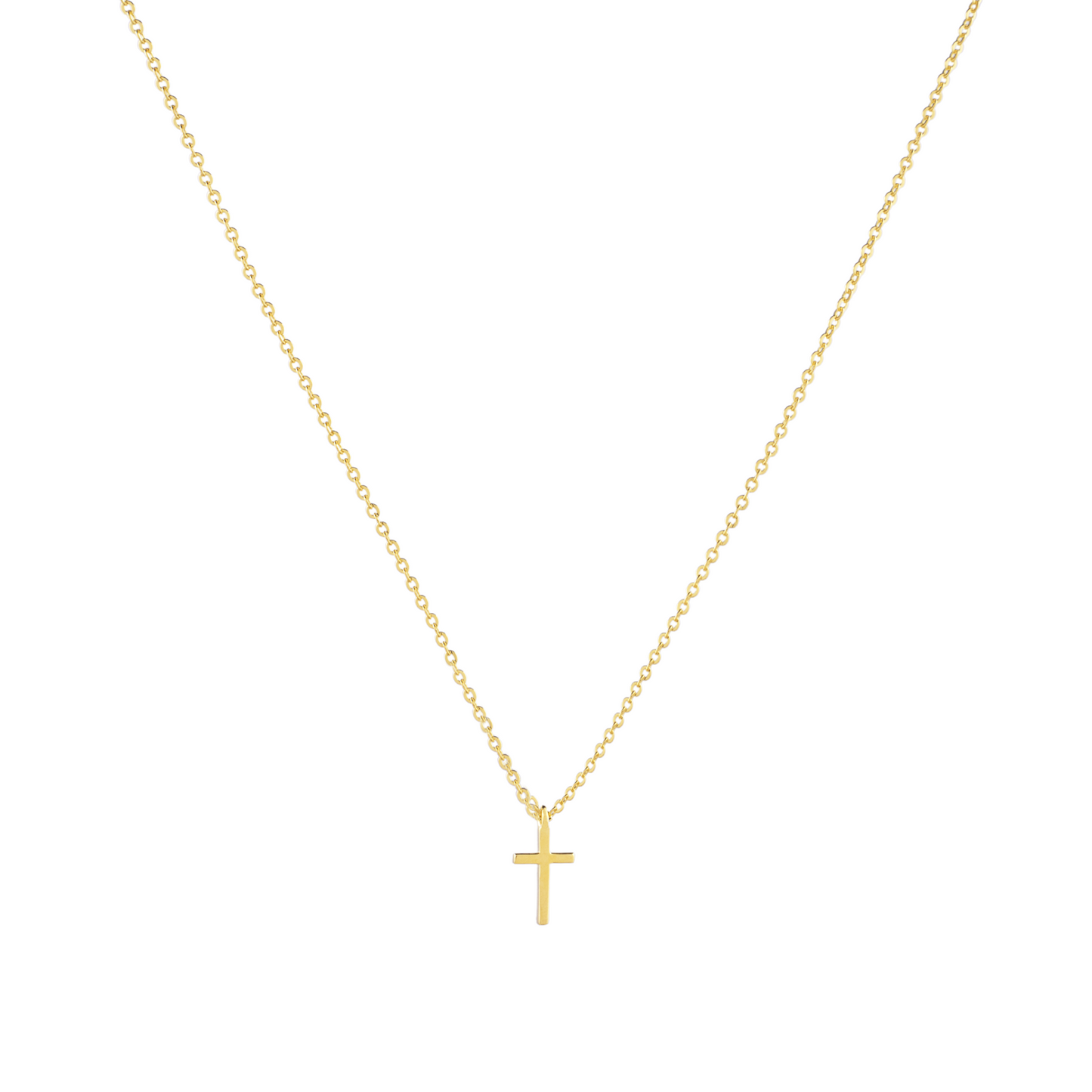 Mini Grace Cross Necklace 10mm pendant in (18k Gold Plated) 925 Sterling Silver