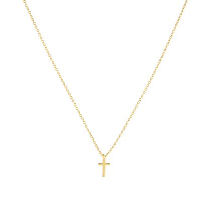 Mini Grace Cross Necklace 10mm pendant in (18k Gold Plated) 925 Sterling Silver