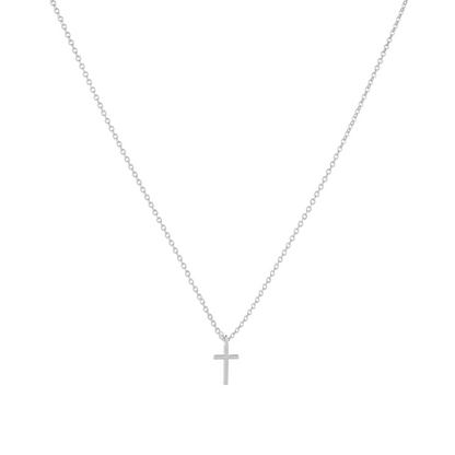 Mini Grace Cross Necklace 10mm pendant in (Rhodium Plated) 925 Sterling Silver