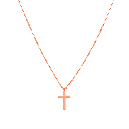 The Grace Cross Necklace 18mm pendant in (18k Rose Gold Plated) 925 Sterling Silver