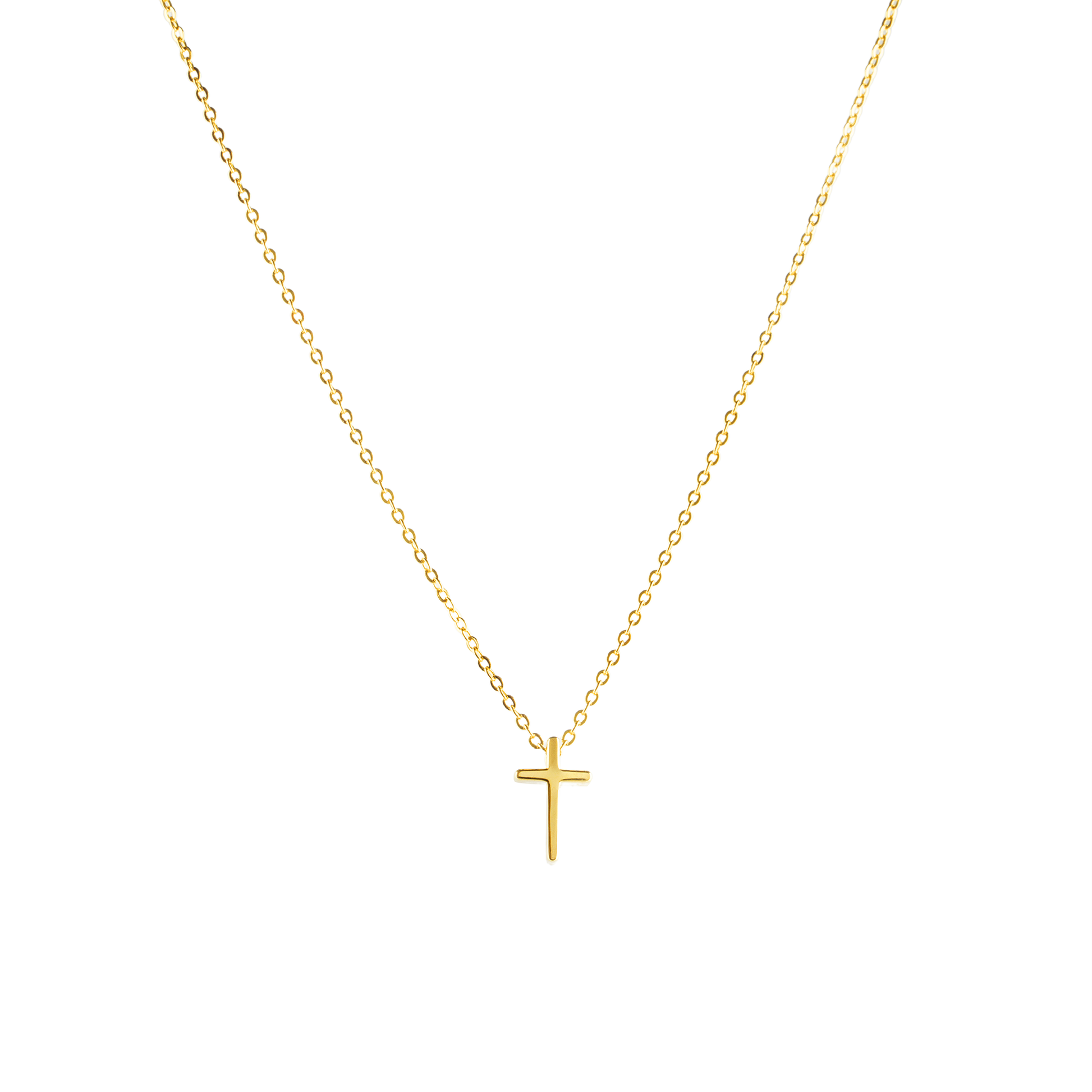 Gold Mini Christian Cross Necklace