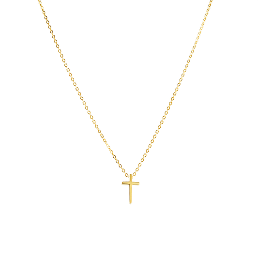 Gold Mini Christian Cross Necklace