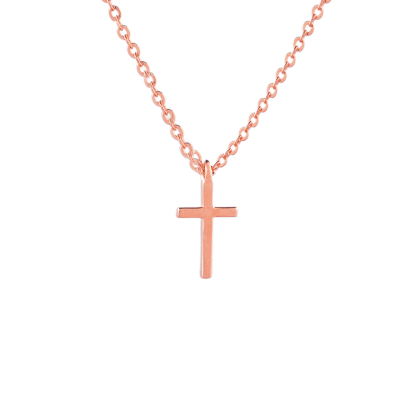 10mm Grace Cross Necklace in Rose Gold