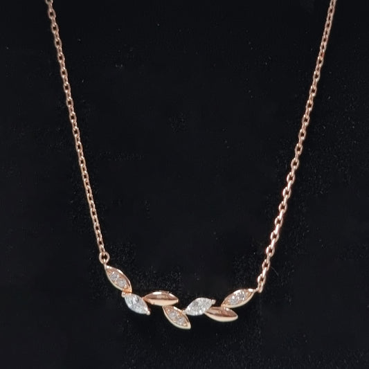 Rose Gold Plated Olive Branch Necklace