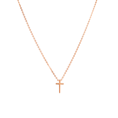 Rose Gold Mini Christian Cross Necklace
