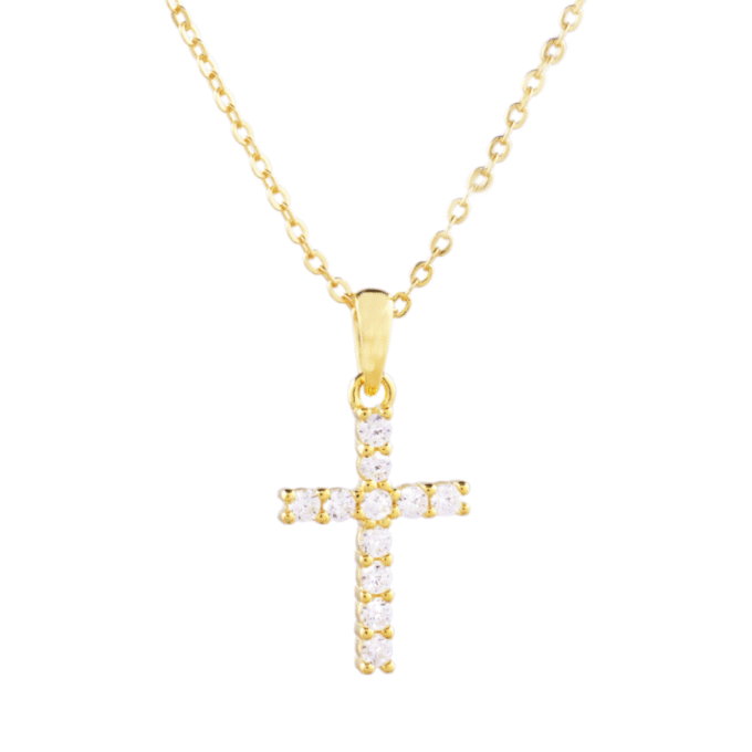 16mm Light of Faith Cross Necklace in 925 Sterling Silver - Image 2