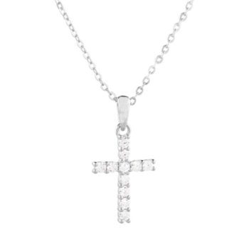 16mm Light of Faith Cross Necklace in 925 Sterling Silver