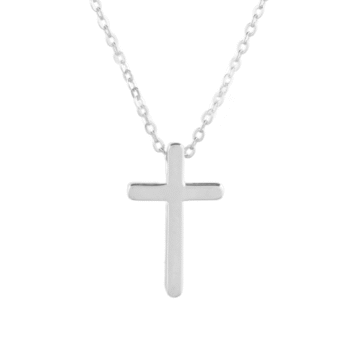 18mm Classic Cross Necklace in 925 Sterling Silver