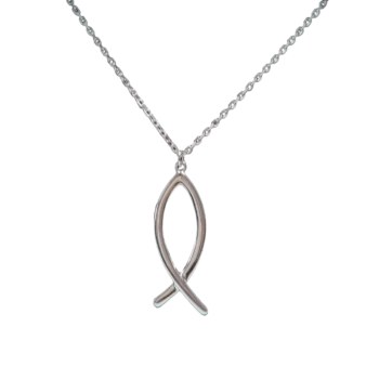 Ichthys Pendant Necklace in 925 Sterling Silver