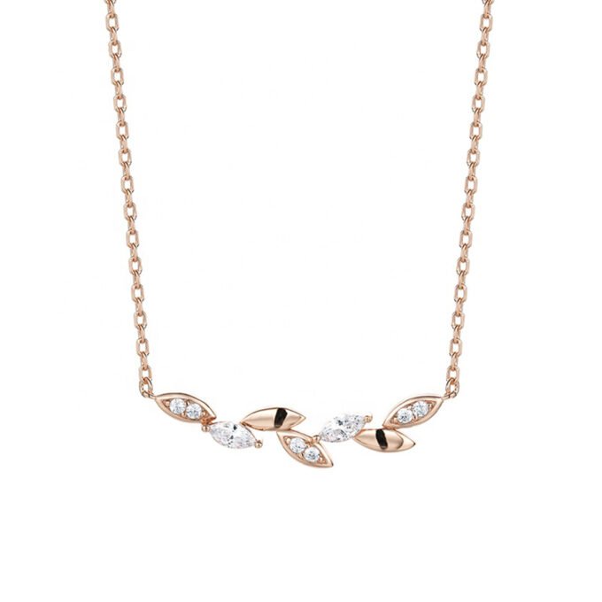 Olive Branch Necklace in 925 Sterling Silver