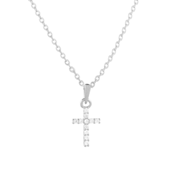 10mm Light of Faith Cross Necklace in 925 Sterling Silver - Image 2