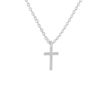 10mm Mini Silver Christian Cross Necklace