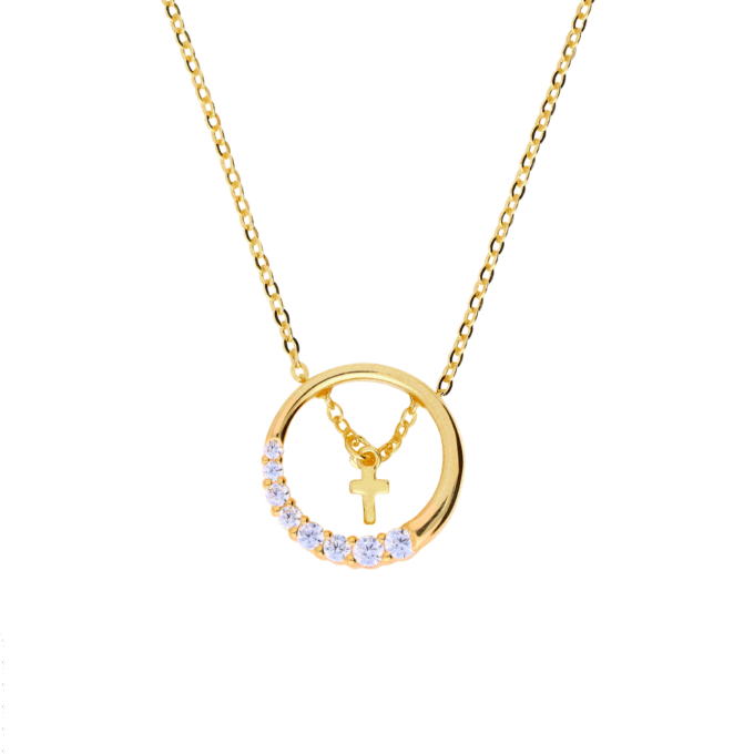 Eternal Grace Cross Necklace in 925 Sterling Silver