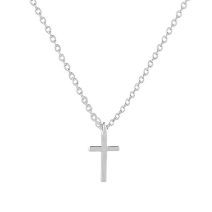 12mm Classic Cross Necklace in 925 Sterling Silver - Image 3